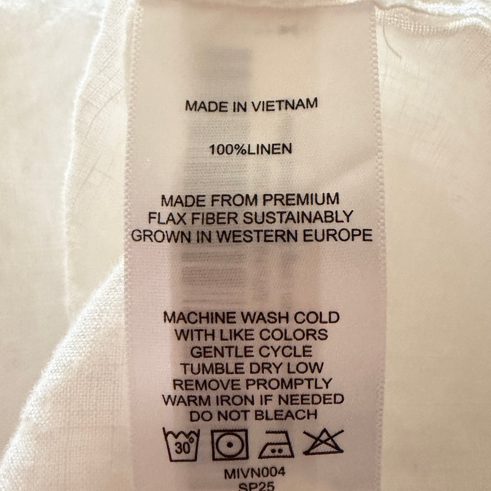 100% LINEN Classic Chic Button Down Long Sleeve S… - image 4